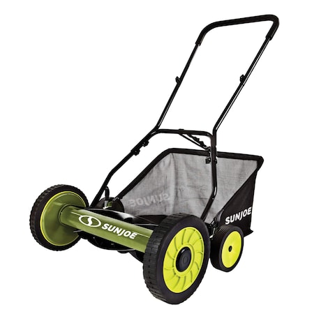 Sun Joe Manual Reel Mower w/ Grass Catcher, 20 inch MJ502M